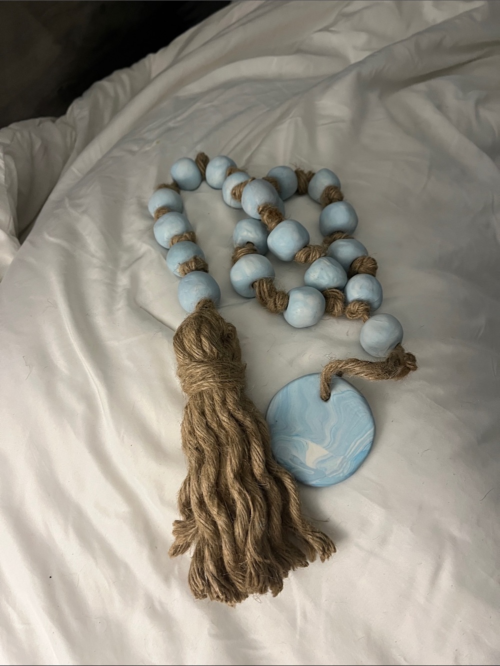 Blue Bead Tassel Garland Home Accent